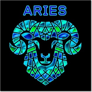 Bold Aries Zodiac Sign - Fire Element, Ram Symbol Posters and Art